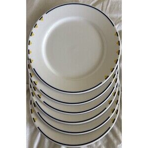Dud16 Dudson (6) Stoke-on-Trent Salad Plates England 8” Rare #4034 Blue Yellow